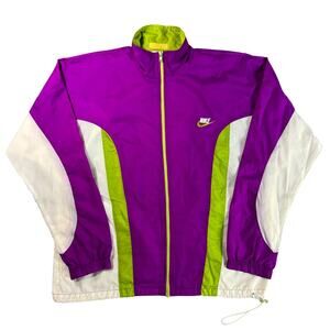 Vintage 90s Nike Windbreaker Youth Medium (10-12) Jacket Zip Up Colorblock Y2K